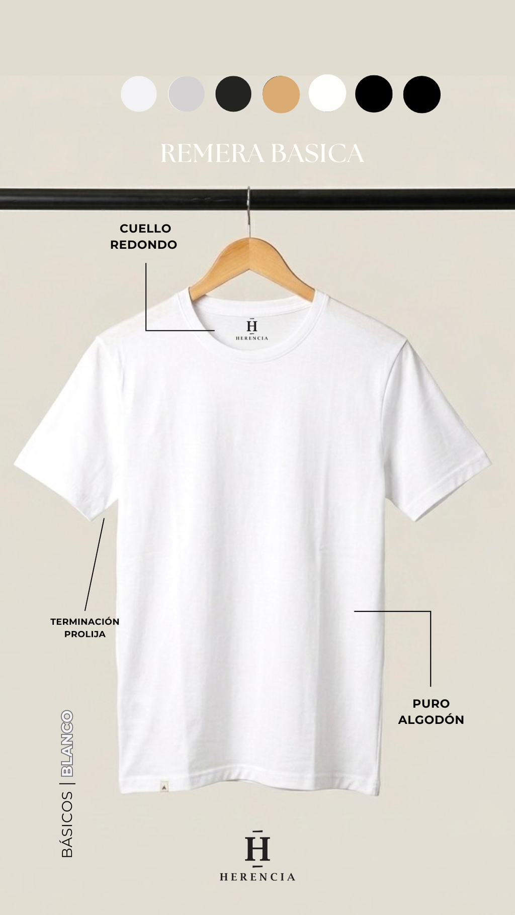 Remeras básicas Herencia